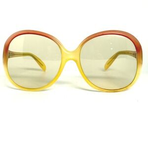 Rodenstock Valbella Sunglasses Vintage Oversized Round Yellow Orange Ombre Frame